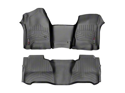 Weathertech DigitalFit Front Over the Hump and Rear Floor Liners for Vinyl Floors; Black (12-18 RAM 1500 Quad Cab)