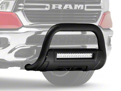 Barricade 3.50-Inch Bull Bar with Skid Plate and 20-Inch LED Light Bar; Textured Black (19-23 RAM 1500, Excluding Rebel & TRX)