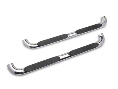 Barricade 4-Inch Oval Bent End Side Step Bars; Stainless Steel (19-23 RAM 1500 Quad Cab)
