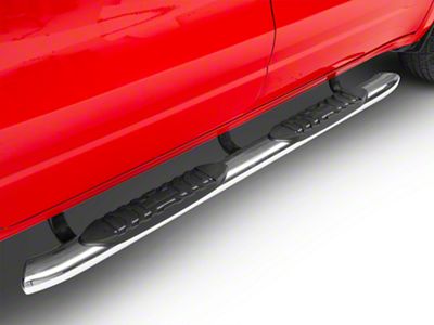 Barricade 5-Inch Oval Bent End Side Step Bars; Stainless Steel (19-23 RAM 1500 Quad Cab)