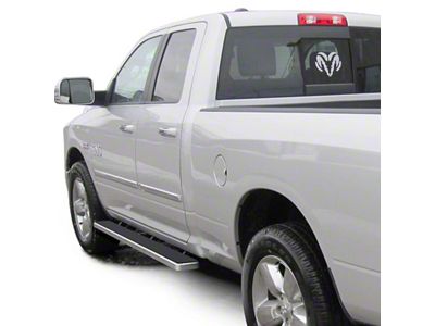 4-Inch iStep Running Boards; Hairline Silver (09-18 RAM 1500 Quad Cab)