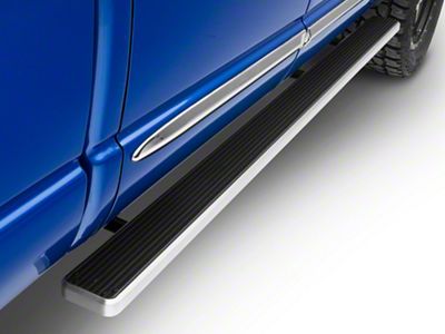 5-Inch iStep Running Boards; Hairline Silver (02-08 RAM 1500 Quad Cab)