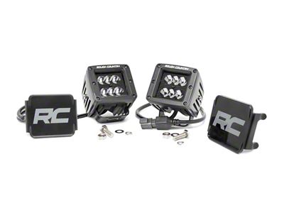 Rough Country 2-Inch Black Series LED Cube Lights; Spot Beam (Universal; Some Adaptation May Be Required)