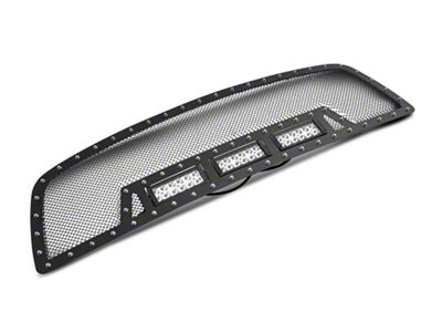 RedRock Wire Mesh Upper Replacement Grille with LED Lighting; Black (09-12 RAM 1500)