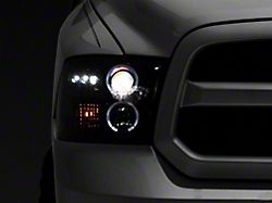 LED Halo Projector Headlights; Gloss Black Housing; Smoked Lens (09-18 RAM 1500 w/ Factory Halogen Non-Projector Headlights)