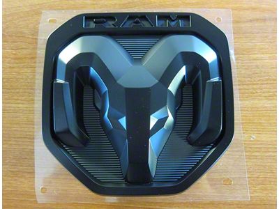Mopar RAM Head Tailgate Emblem; Black (19-23 RAM 1500)