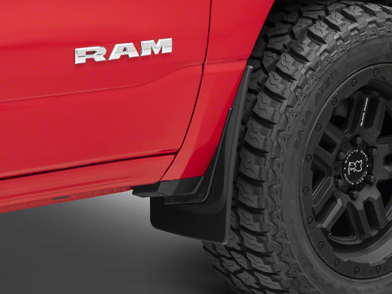 Weathertech RAM 1500 NoDrill Mud Flaps; Front and Rear; Black R111247