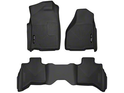 X-Act Contour Front and Second Seat Floor Liners; Black (02-18 RAM 1500 Quad Cab)