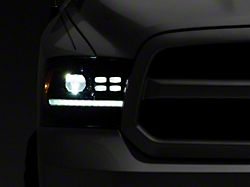 AlphaRex LUXX-Series LED Projector Headlights; Alpha Black Housing; Clear Lens (13-18 RAM 1500 w/ Factory Halogen Projector Headlights)