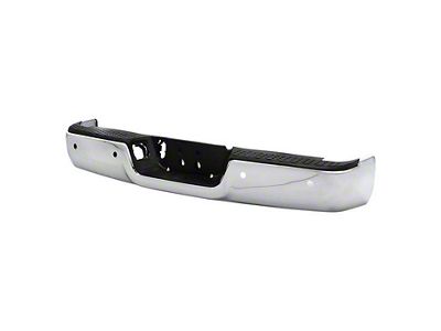 OEM Style Steel Rear Bumper; Pre-Drilled for Backup Sensors; Chrome (09-18 RAM 1500 w/o Factory Dual Exhaust)