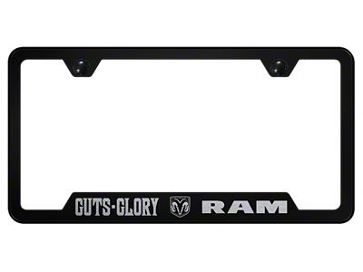 Guts, Glory, RAM Laser Etched Cut-Out License Plate Frame (Universal; Some Adaptation May Be Required)