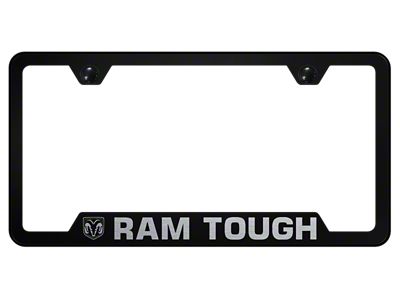 RAM Tough Laser Etched Cut-Out License Plate Frame; Black (Universal; Some Adaptation May Be Required)