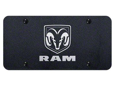 RAM Laser Etched License Plate; Rugged Black (Universal; Some Adaptation May Be Required)