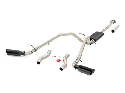 Rough Country Dual Exhaust System with Black Tips; Side/Rear Exit (19-23 5.7L RAM 1500)