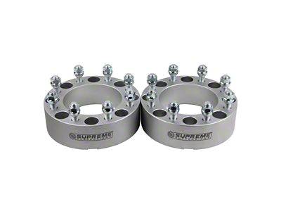 Supreme Suspensions 2-Inch Pro Billet Wheel Spacers; Silver; Set of Two (03-11 RAM 3500)