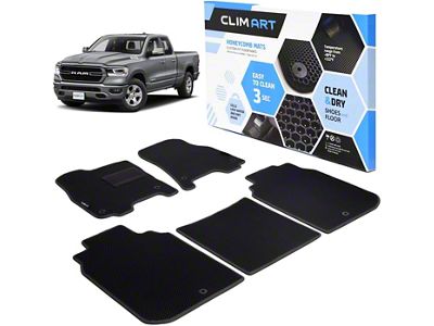 Custom Fit Front and Rear Floor Liners; Black (19-23 RAM 1500 Crew Cab)