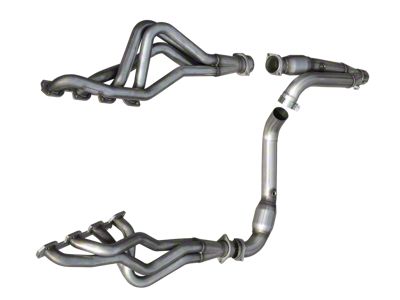 American Racing Headers 1-3/4-Inch Long Tube Headers with Catted Y-Pipe and Pure Thunder Dual Exhaust System; Rear Exit (09-18 5.7L RAM 1500 w/ 8-Speed Transmission)