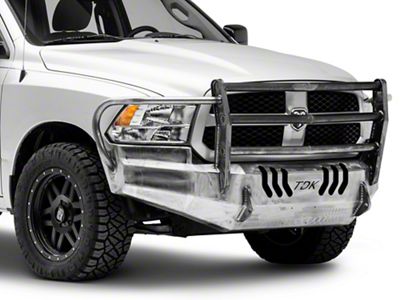 Throttle Down Kustoms Standard Front Bumper with Grille Guard; Bare Metal (09-18 RAM 1500, Excluding Rebel)
