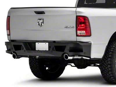RAM Officially Licensed Extreme HD Rear Bumper with RAM Logo; Textured Black (09-18 RAM 1500)