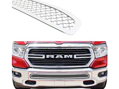 Wire Mesh Lower Grille Insert; Chrome (19-23 RAM 1500 w/o Front Parking Sensors, Excluding Rebel & TRX)
