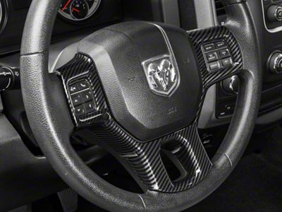 RedRock Steering Wheel Trim; Carbon Fiber (09-18 RAM 1500)
