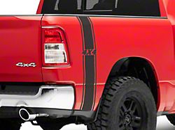 SpeedForm Rear Vertical Stripe with 4x4 Logo; Matte Black (02-23 RAM 1500)