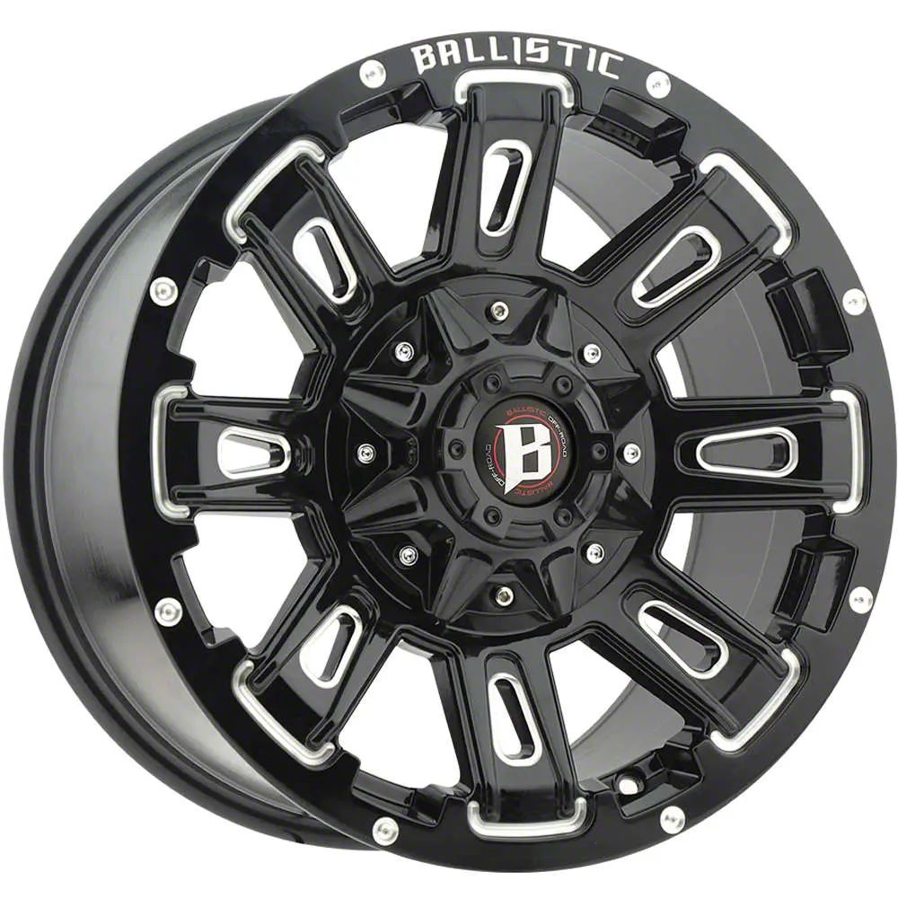 Ballistic RAM 1500 Ravage Gloss Black Milled 5-Lug Wheel; 18x9; -12mm ...