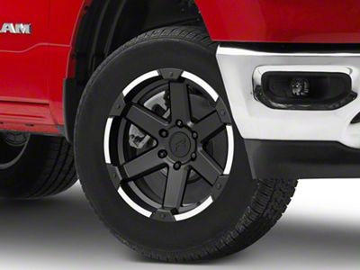 Rovos Wheels Danakil Matte Black with Machined Lip 6-Lug Wheel; 18x9; 0mm Offset (19-23 RAM 1500)