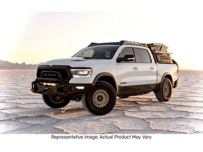 Expedition One Range Max Ultra HD Front Bumper with Shorty Center Hoop; Bare Metal (19-23 RAM 1500, Excluding Rebel & TRX)