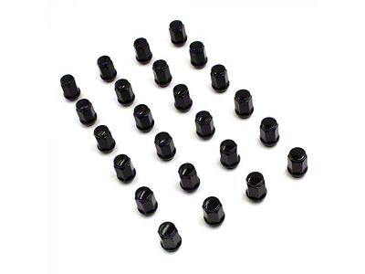 Black Bulge Acorn Lug Nut Kit; 14mm x 1.5; Set of 24 (99-23 Sierra 1500)