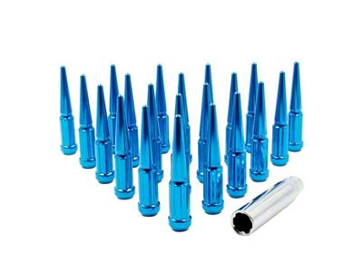 Blue Spike Lug Nut Kit; 14mm x 1.5; Set of 24 (99-23 Silverado 1500)