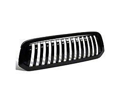 Vertical Fence Style Upper Replacement Grille; Gloss Black (13-18 RAM 1500, Excluding Rebel)