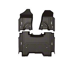3W All Weather Front and Rear Floor Liners; Black (19-23 Ram 1500 Crew Cab w/ Rear Under Seat Storage)