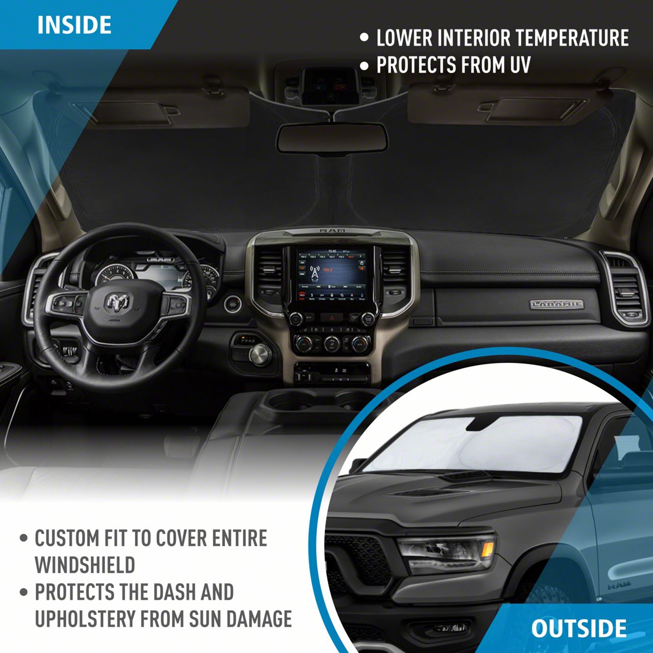 RAM 1500 Windshield Sun Shade (1923 RAM 1500) Free Shipping