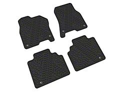 FLEXTREAD Factory Floorpan Fit Tire Tread/Scorched Earth Scene Front and Rear Floor Mats; Black (19-23 RAM 1500 Quad Cab)