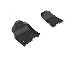 3D MAXpider KAGU Series All-Weather Custom Fit Front and Rear Floor Liners; Black (19-23 RAM 1500 Crew Cab w/ Front Bucket Seats)