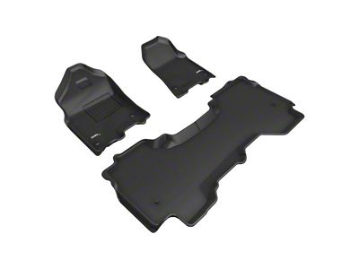 3D MAXpider KAGU Series All-Weather Custom Fit Front and Rear Floor Liners; Black (19-23 RAM 1500 Quad Cab w/ Front Bucket Seats)