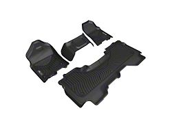 3D MAXpider Maxtrac Series All-Weather Custom Fit Front and Rear Floor Liners; Black (19-23 RAM 1500 Quad Cab w/ Front Bench Seat)