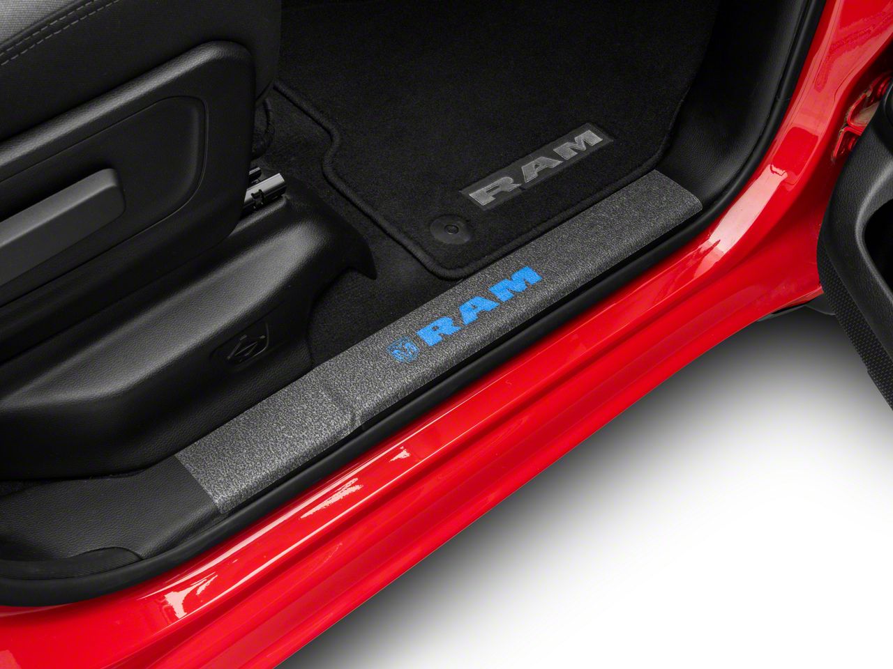 RAM Officially Licensed RAM 1500 Door Sill Body Shield Decal; Blue