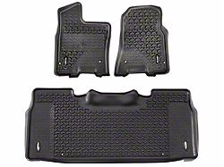 Rugged Ridge All-Terrain Front and Rear Floor Liners; Black (19-23 RAM 1500 Crew Cab)
