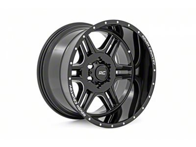Rough Country One-Piece Series 92 Gloss Black Machined 5-Lug Wheel; 20x9; 0mm Offset (02-08 RAM 1500, Excluding Mega Cab)