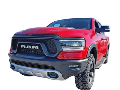 Stainless Steel Billet Lower Bumper Grille Overlay; Black (19-23 RAM 1500 Rebel & TRX w/o Front Parking Sensors)