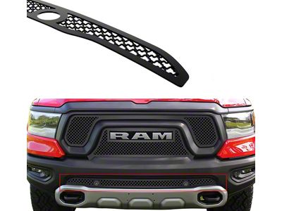 Wire Mesh Lower Bumper Grille Overlay; Black (19-23 RAM 1500 Rebel & TRX w/ Front Parking Sensors)