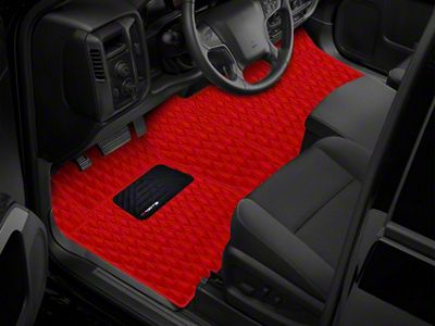 Single Layer Diamond Front and Rear Floor Mats; Full Red (19-23 RAM 1500 Crew Cab w/ Front Bench Seat)