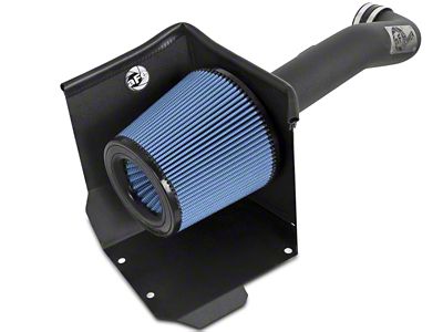 AFE Magnum FORCE Stage-2 Cold Air Intake with Pro 5R Oiled Filter; Wrinkle Black (14-18 5.3L Silverado 1500 w/ Electric Cooling Fan)