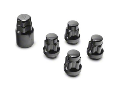 Locks with Key for Black Acorn Lug Nuts; 14mm x 1.5 (99-23 Silverado 1500)