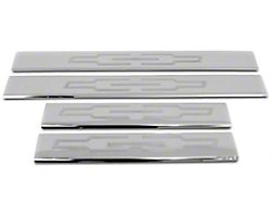 Stainless Steel Door Sill Plate Covers; Polished (07-13 Silverado 1500 Crew Cab)