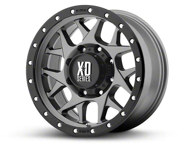 XD Bully Matte Gray with Black Ring 6-Lug Wheel; 18x9; 18mm Offset (15-20 Tahoe)