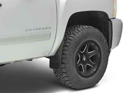 Weathertech No-Drill Mud Flaps; Front and Rear; Black (07-13 Silverado 1500 w/o Fender Flares)