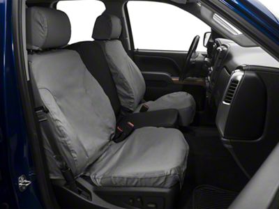 Covercraft Seat Saver Polycotton Custom Front Row Seat Covers; Gray (07-18 Silverado 1500 w/ Bucket Seats)